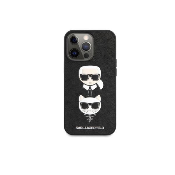 iPhone 13 Karl Lagerfeld Saffiano Case Stack Logo 