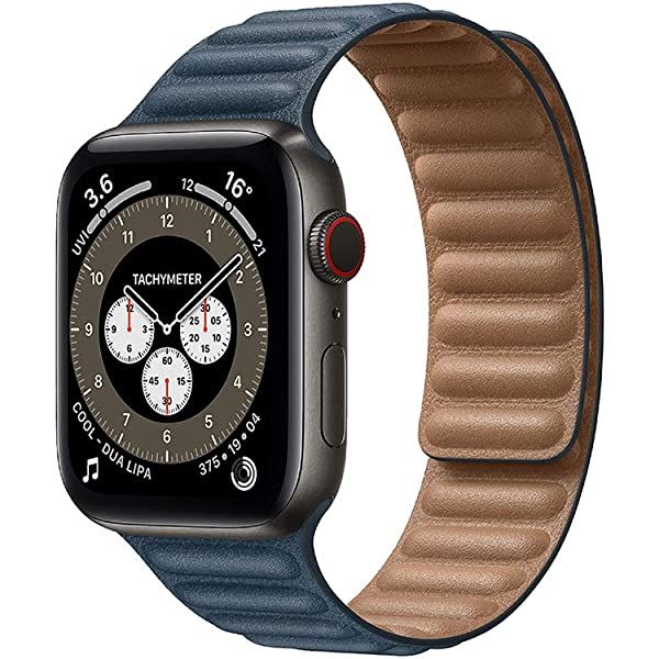 Apple Watch iGuard by Porodo Premium Leather Band 40/38mm Blue