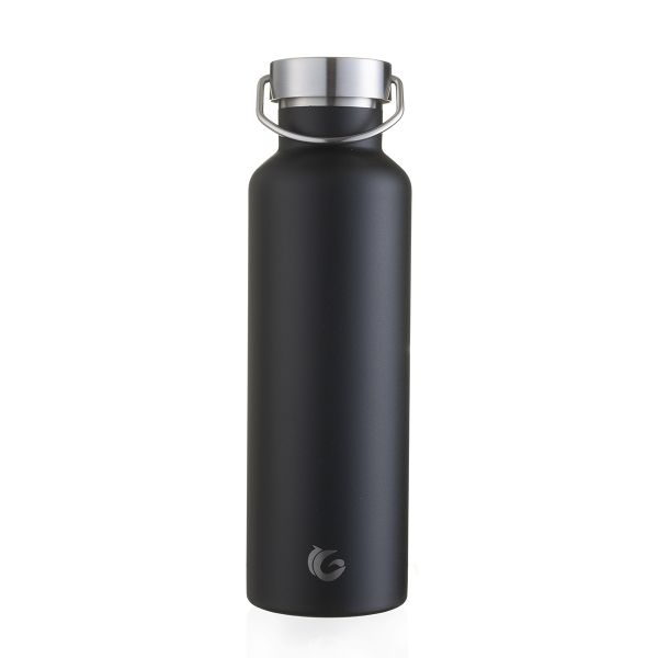 Green Vacuum Stainless Bottle 600ml-Black