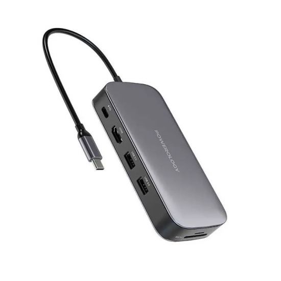 Powerology USB-C Hub & SSD Drive 256GB PD 100(Gray) - 26621