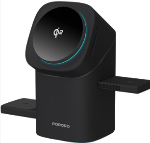 Porodo 3in1 Auto Rotation Wireless Charger  - 33585