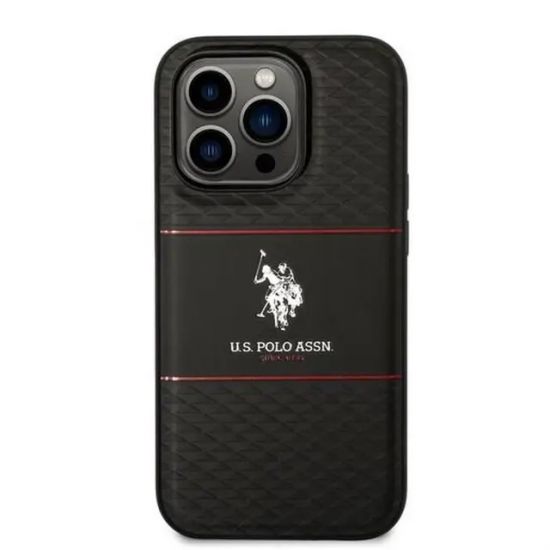 iPhone 14 Pro U.S. Polo Assn Pattern DH Stripe Hard Case - 29293