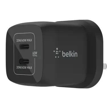 Belkin Boost Charge PRO Dual Type-C GaN Wall Charger with PPS 45W(Black) - 27630