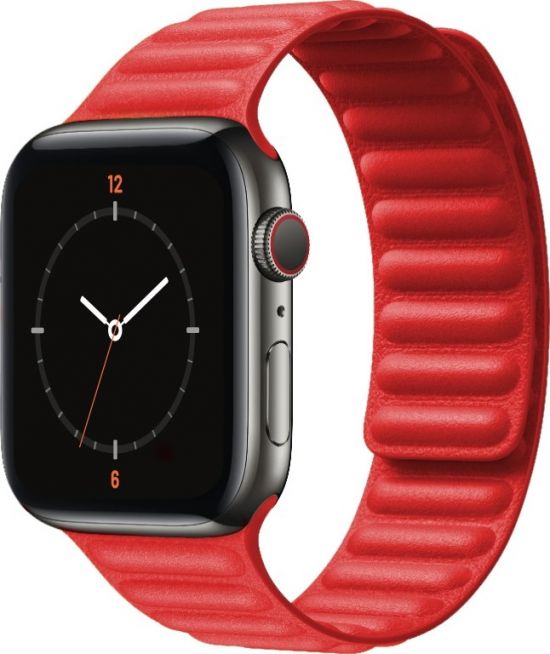 Apple Watch iGuard by Porodo Premium Leather Band 44/42mm Red - 23991