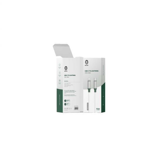 Green Lion USB-C to USB-C to Type-C Braided Cable 60W 1M(White) - 32661