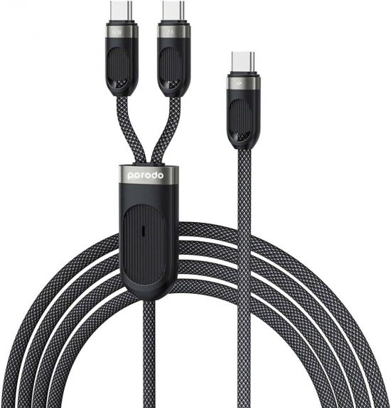 Porodo 2in1 Type-C+C Fast Charging Cable 1.2M  - 33442