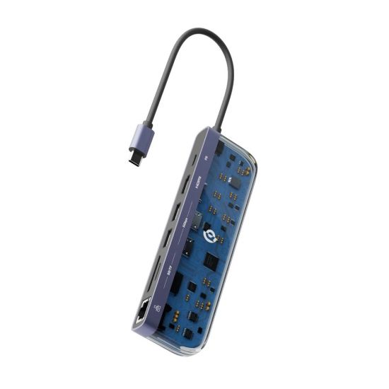 Adapter Powerology Crystalline Series 7 in 1 USB-C Multi HUB 100W - 25829