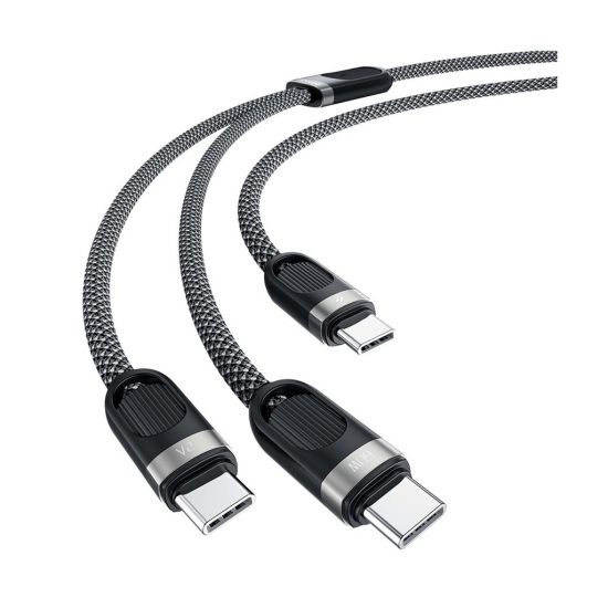 Cable Porodo Dual Type-C Fast Charging Cable 1.2M 60W(Black) - 32912