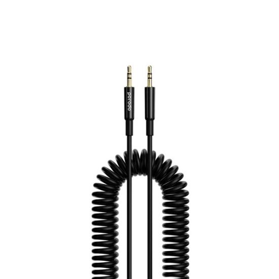 Cable AUX to AUX Porodo Coiled 1.2M(Black) - 28927