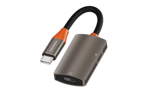 Porodo AudioLink Duo USB-C Interface Audio and Charge Splitter - 33432