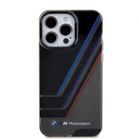 iPhone 15 Pro/15 Pro Max BMW Motorsport IML Case with Translucent Stripe(Black) - 28490