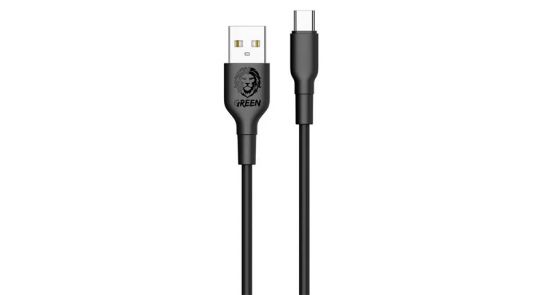 Green Lion PVC USB-A to Type-C Cable 2M(Black) - 32658