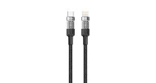 Porodo Braided 30WPD C to Lightning Cable with Transparent Head 1.2M - 32671