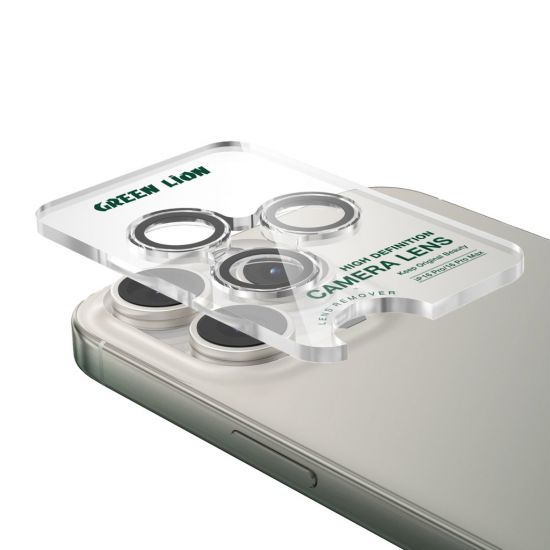 iPhone 16 Pro/16 Pro Max Green Lion Trio Camera Lens Clear  - 32305