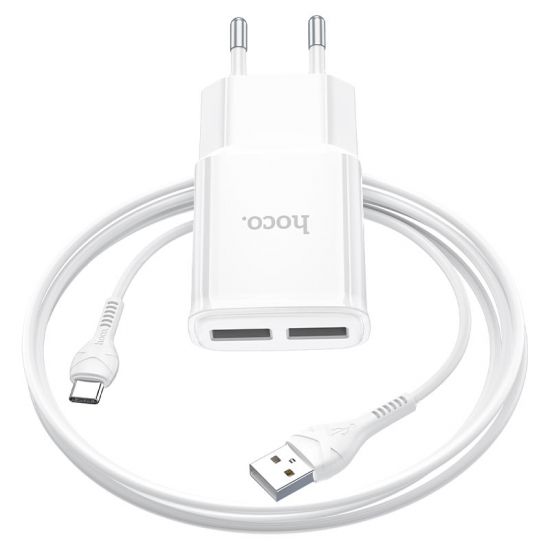 Adapter Hoco 2USB & Type-C Cable - 28593