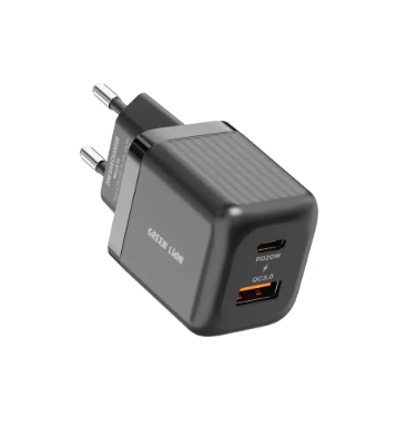 Green Lion Ultra Compact GaN Wall Charger EU Pin C to C PD 20W + QC 3.0 - 33538