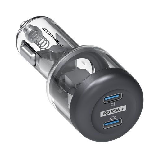 Car Charger Powerology Crystalline Series PD 35W(Transparent/Grey) - 27596