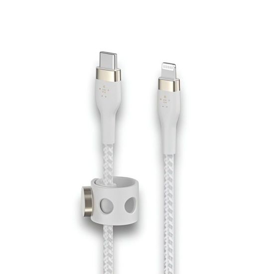 Cable Type-C to Lightning Belkin BOOST CHARGE Flex Connector Soft-touch 3M(White) - 27637