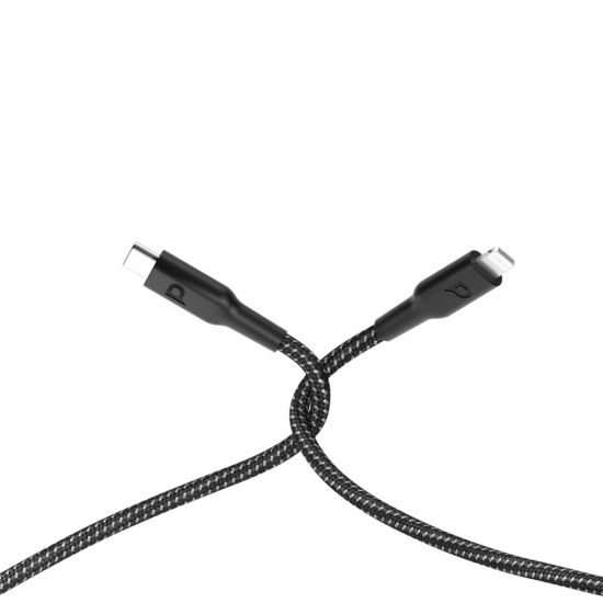 Powerology (PC013) Cable USB-C to Lightning PD 60W Braided 2M(Black) - 32909
