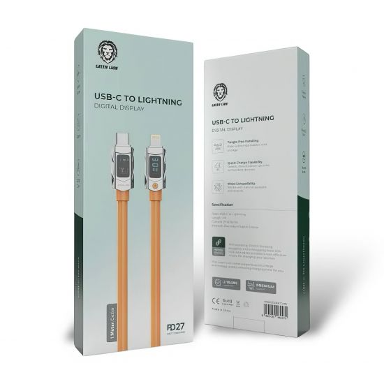 Cable Type-C to Lightning Green Lion Digital Display Cable 1M 27W(Orange) - 29035