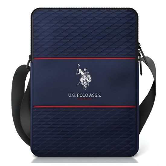 U.S. Polo Assn. Stripe DH Tablet Bag 10" (Blue) - 27655