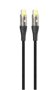 Green Lion Transparent Cable USB-C to USB-C Braided - 33579