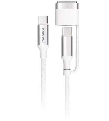 Porodo 2-In-1 Cable Magsafe 3 Charging Cable With USB-C To USB-C - 33437