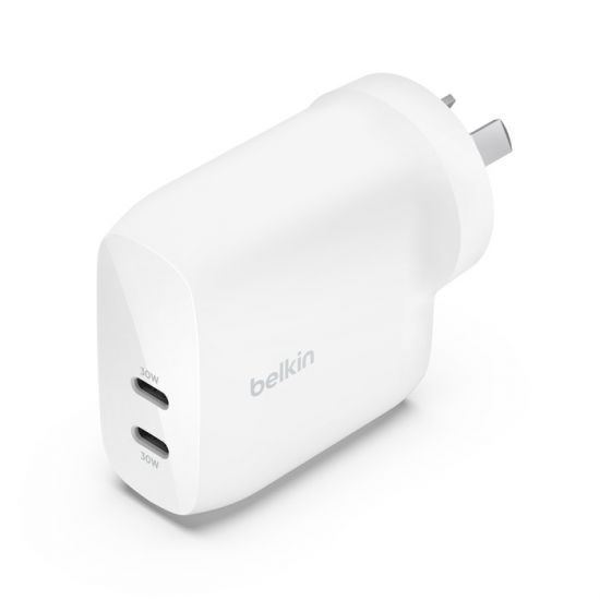 Belkin Boost Charge Pro Dual USB-C Wall Charger with PPS 60W(White) - 27632