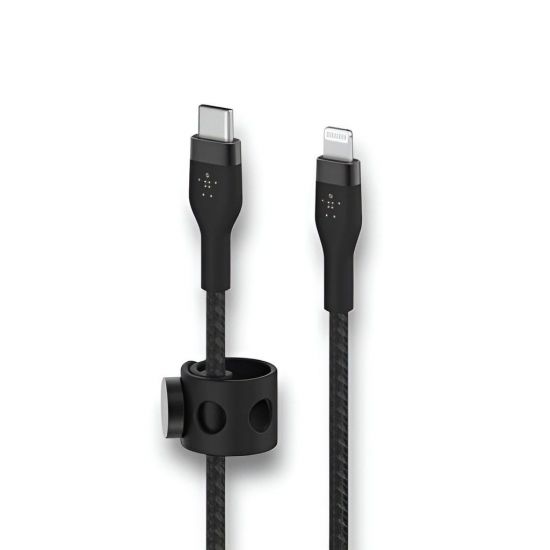 Cable Type-C to Lightning Belkin BOOST CHARGE Flex Connector Soft-touch 3M(Black)  - 27635