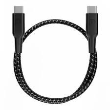 Cable Type-C to Type-C Powerology Braided 60W 30cm(Black) - 30897