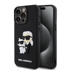 iPhone 15 Pro/15 Pro Max Karl Lagerfeld 3D Rubber Case with NFT Karl & Choupette(Black) - 28497