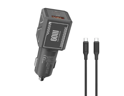 Car Charger Dual Volt PD+QC 60W C to C 1m Cable - 33542