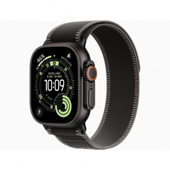 Apple Watch Ultra 3 49mm Black Titanium Case with Black/Charcoal Trail Loop - 33335