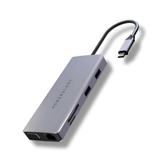 Adapter Powerology 11in1 USB-C HUB HDMI VGA Ethernet - 25828