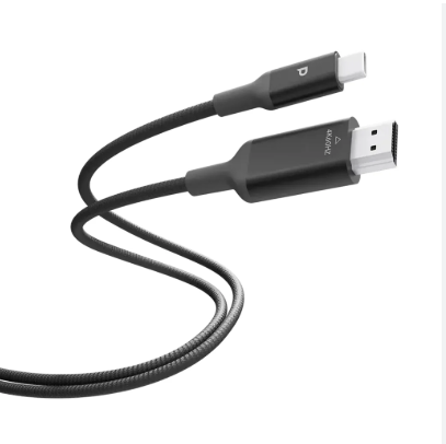 Powerology 240W USB4 Thunderbolt 40G Aluminium Shell Nylon Braided Cable 2M - 33410