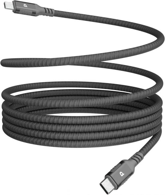 Powerology Cable Type-C to Type-C 60W Braided 1.2M(Dark Grey) - 32634