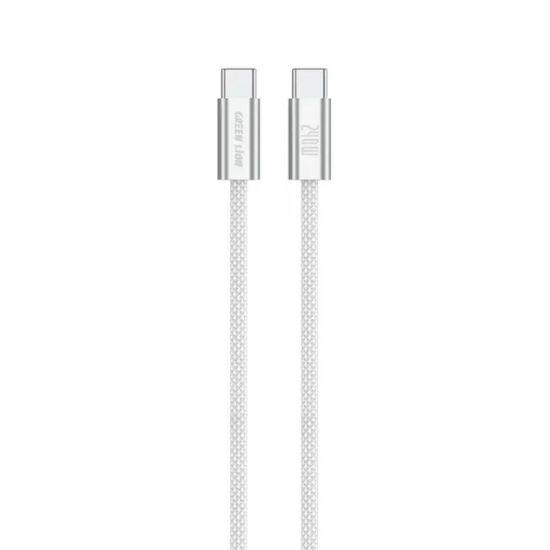 Green Lion USB-C to USB-C Braided Cable 1M 240W(White) - 32444