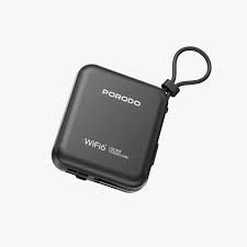 Porodo Portable 4G LTE WiFi Router & 22.5W Power Bank 10000mAh with Built in Cable - 32457