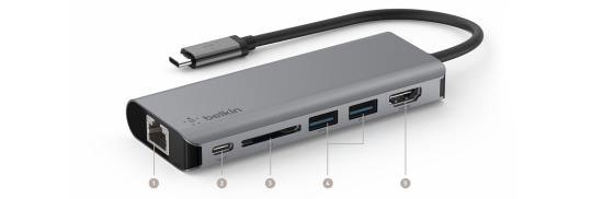 Belkin USB-C 6in1 Multiport Adapter - 30974