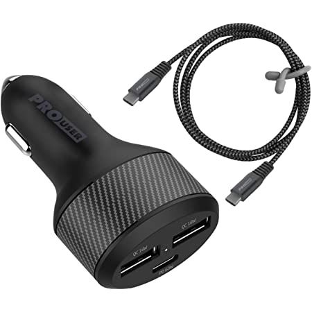 Car Charger Powerology 130W Dual Port With Type-C to Type-C Cable - 25832