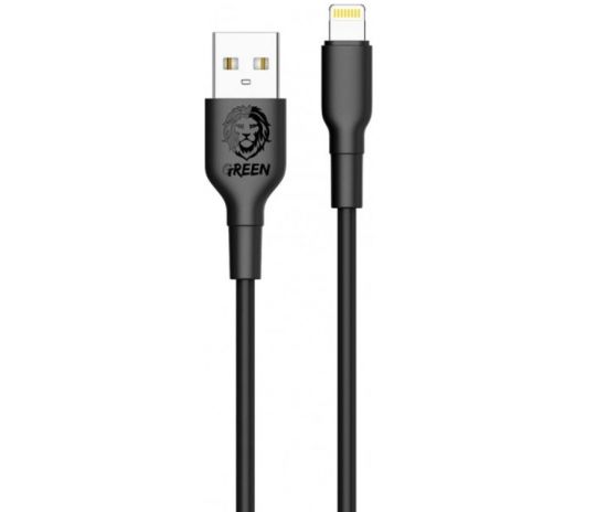 Green Lion PVC USB-A to Lightning Cable 2M(Black) - 32657