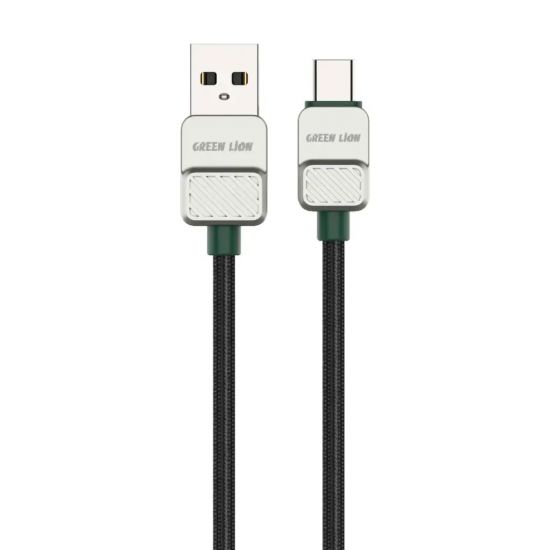 Green Lion USB A to USB C Electroplated Braided Cable 1m 15W - 32296