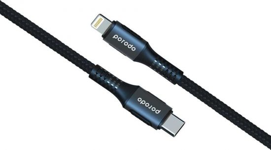 Cable Type-C Porodo Lightning PD 1.2m 3A(Black) - 26733