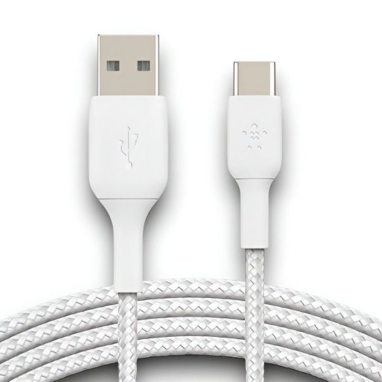 Cable USB to Type-C Belkin BoostCharge Braided 2m(White) - 30432