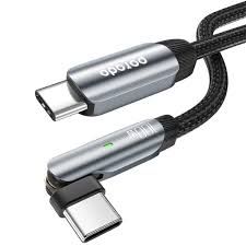 Porodo Braided 100W PD C to C Cabble With Rotatable Head 1M(Grey) - 32680
