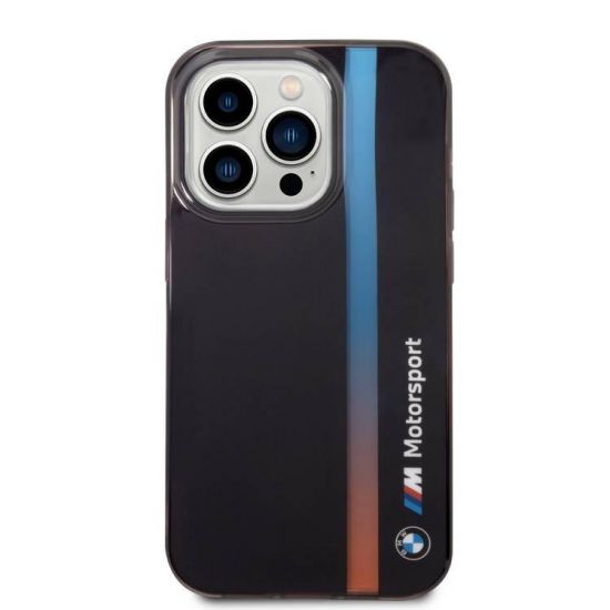 iPhone 15 Pro/15 Pro Max BMW Motorsport IML Case with Tricolor Stripe(Black) - 28491