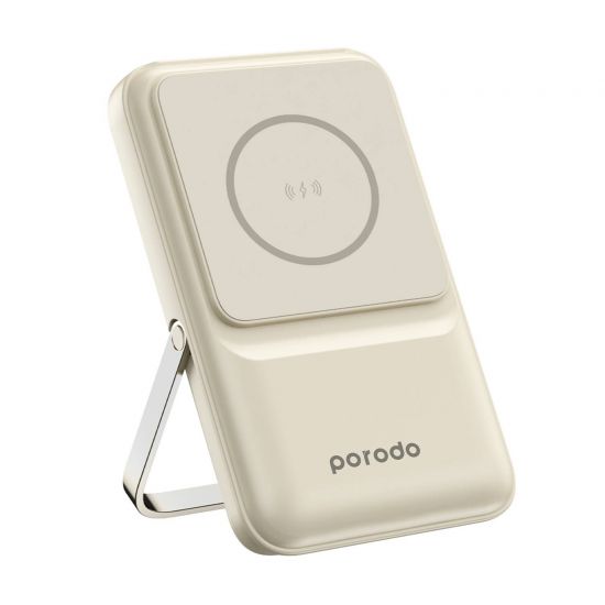 Power Bank Porodo 10000 mAh Magsafe with Type-C,Lightning (White) - 28793