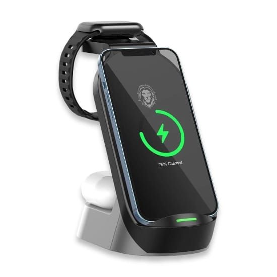 Green 4 in 1 Fast Wireless Charger 15W(Black) - 26988