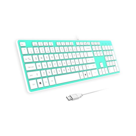 Green USB Wired Chocilate Keyboard KB605 - 32918