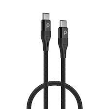Cable Porodo Type-C to Type-C Aluminum Braided 60W 1.2m(Black) - 32910